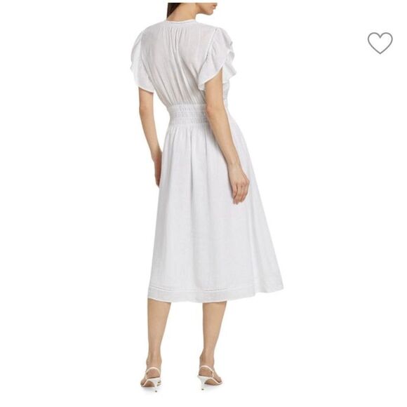 $228 RAILS lona Linen-Blend Midi-Dress White Medium - Picture 3 of 11